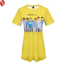 ONEUS 3D Printed Dress for Women Kpop Fashion Summer Short Sleeve Dresses 2019 Hot Sale Casual Streetwear Clothes 2024 - buy cheap