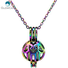 C396 COLORS Faith Heart Wing Hamsa Hand Necklace Pendant Aroma Essential Oil Diffuser Locket Necklace 2024 - buy cheap