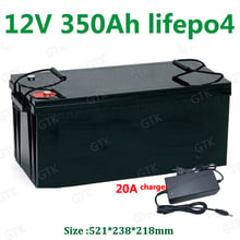 GTK-batería de litio Lifepo4 impermeable, 12V, 350AH, 100A, BMS, 4S, 12,8 V, de energía Solar para inversor, caravana, UPS, barco EV + cargador de 20A 2024 - compra barato