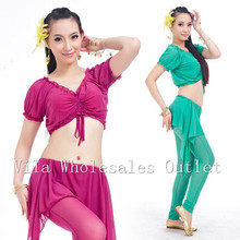 Belly dance clothes costume belly dance set indian dance wear 3pcs Top&Pant&Skirt,13 colors for your choice. 2024 - buy cheap