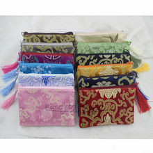 Free shipping wholesale 10PCS  zipper brocade zero wallet silk Jewelry bags Pouch Purse 2024 - buy cheap
