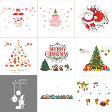 2019 happy new year wall decals kids rooms home decor pvc merry christmas tree santa claus wall stickers diy mural art 2024 - buy cheap