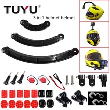 TUIYU-Accesorios de cámara para casco de motocicleta, varilla ajustable para Gopro Hero 8 7 6 5 4 SJ4000 EKEN H9 Yi, 3 vías 2024 - compra barato