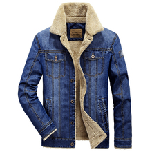 Drop shipping Denim Jacket Men Fashion Plus Cashmere Warm Winter Mens Jeans Jackets And Coats Top Quality Cowboy Blue Outwear 2024 - buy cheap