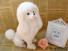 Simulation poodle polyethylene&furs poodle model funny gift about 22cmx12cmx32cm 2024 - buy cheap