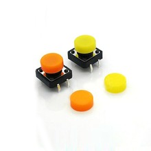 100pcs round button cap orange/yellow patch switch caps for 12*12mm tactile switches wholesale price 2024 - buy cheap