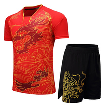 Китайский Женский комплект для тенниса Dragon, мужская рубашка для бадминтона и шорты для настольного тенниса, дышащая одежда для пинг-понга, спортивная одежда, мужской костюм для тенниса 2024 - купить недорого