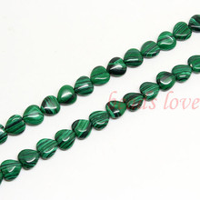 1Strand 16"(40pcs)Natural stone "Malachite "Love Heart Lose Beads 10mm (w03047)Free Shipping 2024 - buy cheap