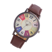 Новинка Харадзюку граффити кожаный ремешок аналоговые кварцевые наручные часы Vogue женские Reloj hombre аналоговые часы женские часы B30 2024 - купить недорого