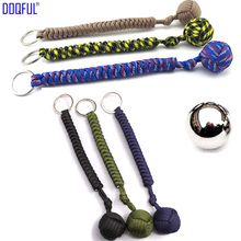 3pcs/lot Umbrella Rope Keychains Steel Ball EDC Outdoor Self Defense Survival Knot Ball Pendant Hanging Chain Handwoven Paracord 2024 - buy cheap