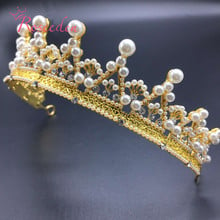 Tiare164-horquilla de diadema con perlas para mujer, accesorio para el cabello, corona de aleación, estilo Retro barroco, europeo 2024 - compra barato