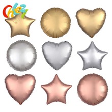 50pcs/lot 18inch Chrome metal balloon Heart Star Round matte helium balloons Wedding party decor Supplies birthday ball shower 2024 - buy cheap