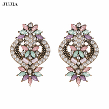 Wholesale JUJIA Exaggerated Luxury Crystal Stud Earrings Statement Jewelry For Girls Female Wholesale Accessories 2024 - buy cheap