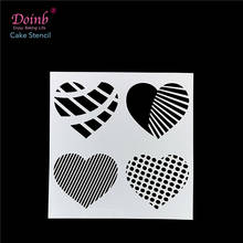 4kind Love Heart Plastic Spray Flower Cake Mold Strew Pad Stencil Duster Cupcake Fondant Decoration Baking Tool Moulds FQ4073 2024 - buy cheap