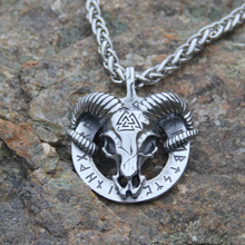 316 Stainless steel nordic viking amulet thor goat valknut pendant necklace 2024 - buy cheap