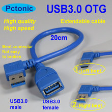 Раздвижной кабель pctonusb3.0 type-A «штырь-гнездо», USB 3,0, OTG кабель, 90 градусов, прямой угол, изгиб, синий, короткий кабель, 20 см 2024 - купить недорого