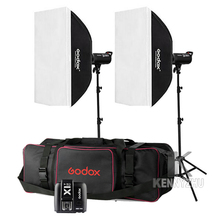 Godox-Kit de iluminación de Flash de estudio, caja de luz estroboscópica de fotografía, transmisor X1, 2x DE400II 400Ws / DE300II 300Ws + 2,4G 2024 - compra barato