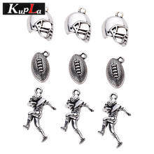 Vintage Silver Metal Zinc Alloy American Football Charms Diy Handmade Jewelry Sports Charms for Jewelry Making 5set/lot C5254 2024 - buy cheap