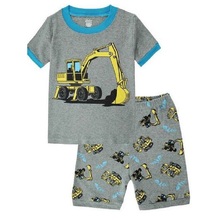 Hooyi Digger Baby Boys Pajamas Suits Summer T-Shirts Pant Children Clothes Sets 100% Cotton Kids Sleepwear Nightdress Tee Shirts 2024 - buy cheap