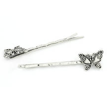 20Pcs Antique Silver Tone Butterfly Hair Clips Barrettes Jewelry Findings 59x13mm 2024 - buy cheap