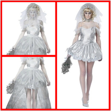 Disfraz de Halloween para novia, traje de boda para el novio, el mal, fantasma, pareja, Corpse, Horror, boda, Zombie, novia, Cosplay 2024 - compra barato