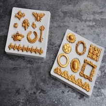 Aouke molde de silicone europeu de renda diy, molde de bolo fondant de chocolate, utensílios de cozimento 2024 - compre barato