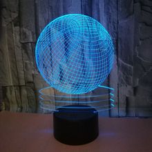 Lámpara 3D Crackle Basketb 7 colores cambio Led luz de noche para niños regalo Led Mesa USB bebé dormir atmósfera lámpara 2024 - compra barato