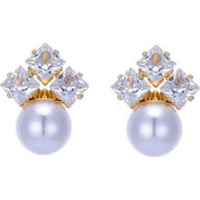 New Arrival Lady Silver Plated Earrings For Women Accessories Fashion Gold Pearl Zircon Earrings Girls Jewelry Female Gift 2024 - buy cheap