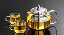 Juego de tetera de vidrio resistente al calor para té, tetera de café con infusor, con 2 uds. De taza JN 1032, 1 ud. 2024 - compra barato