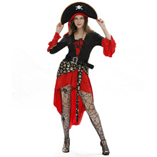 5pcs Caribbean Pirate Costumes Fancy Carnival Performance Sexy Adult Halloween Costume Dress Captain Party Women Cosplay 2024 - buy cheap