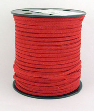 Livre shipping falso camurça cabo, vermelho, 3mm de largura, 100yd/rolo, 1.5mm de espessura 2024 - compre barato