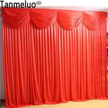 Cortina para decoração de casamento com suportes, cortina em estilo nova cor personalizada, 3m x 3m 2024 - compre barato