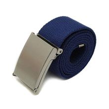 Hot Unisex Canvas Metal Buckle Plain Webbing Business Casual Belt Strap Gift 2024 - buy cheap
