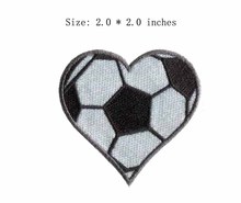 The bootball heart 2.0"wide embroidery patch  for baby clothes companies/sweden/play a game 2024 - buy cheap