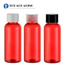 50PCS*50ml Red Plastic Bottle Screw Cap Empty Shower Gel Lotion Shampoo Cosmetic Container Sample Essemce Oil Refillable Packing 2024 - buy cheap