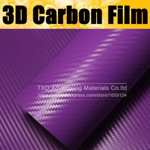 127X30CM Purple Carbon Fiber Vinyl Film Car Sticker Decal DIY 3D Car Styling Decorative roll sticker for Mobile Phone Laptop 2024 - buy cheap
