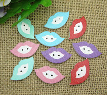 LF 50Pcs Wooden Mixed LipsSewing Buttons For Clothes Needlework Scrapbooking Crafts Decorative Diy Accessories 2024 - buy cheap