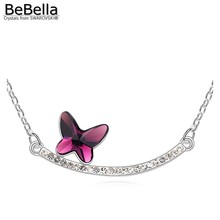 Collar con colgante de mariposa BeBella con cristales de Swarovski para mujer y niña, joyería de moda, regalo de cumpleaños y Navidad 2024 - compra barato