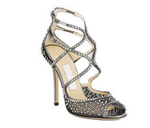 Women Peep Toe Mesh Crystal Cross Tied Buckle Thin   High Sandal Elegance Shining Wedding Banquet Shoes 2024 - buy cheap