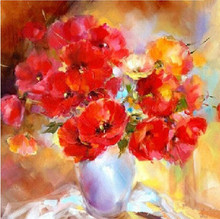 5d DIY Diamond Painting Embroidery Resin Craft Red Flowers Vase Home Decor Living Room Full Square/round Drill Pic By Numbers 2024 - buy cheap