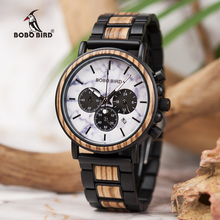Bobo bird relógio de pulso madeira marmorizado masculino, relógio estilo de madeira para homem presente para datas cronômetro 2024 - compre barato