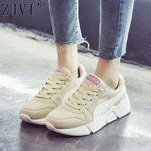 Zjvi 2021 mulher moda sapatos casuais para as sapatilhas femininas primavera outono rendas até plataforma de verão malha moda apartamentos senhoras pai 2024 - compre barato