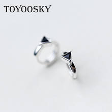 TOYOOSKY Trendy Fashion Jewelry For Men Woman Glue Back White Ear Clip Earrings Pure 925 Sterling Silver Triangle Gift 2024 - buy cheap