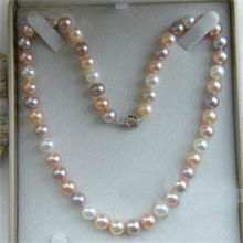 Akoya-collar de perlas cultivadas, color blanco, rosa y púrpura, auténtico, 7-8mm, 17 ", 6,07, Envío Gratis 2024 - compra barato