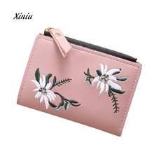 New Fashion Wallets Women Embroidery Flower Zipper Short Wallet Coin Purse Card Holders Handbag Hasp Handbag Wallet For Women 2024 - buy cheap
