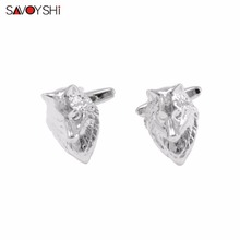 SAVOYSHI Wolf Head Cufflinks for Mens Shirt Cuff nails High Quality Novelty Silver Color Animal Cuff links Fashion Brand Jewelry 2024 - buy cheap