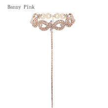Luxury Rhinestone Chain Choker Necklace For Women Cute Crystal Long Pendant Choker Collar Fashion Bridal Jewelry Colliers Colar 2024 - buy cheap