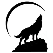 Free Shipping Howling Wolf at Crescent Moon Vinyl Wall Decal Home Decor Vinyl Sticker Rustic Home Decor 2024 - buy cheap