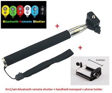 bluetooth remote shutter+handheld monopod Tripods+phone holder for iphone4/4s/5/5s samsung galaxy s3/s4/s5 note 2/3/4 2024 - buy cheap