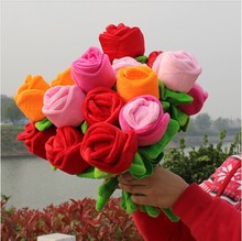 10 pieces beautiful flower toys muticolour rose flowers lovely plush flowers about 33cm 2024 - buy cheap